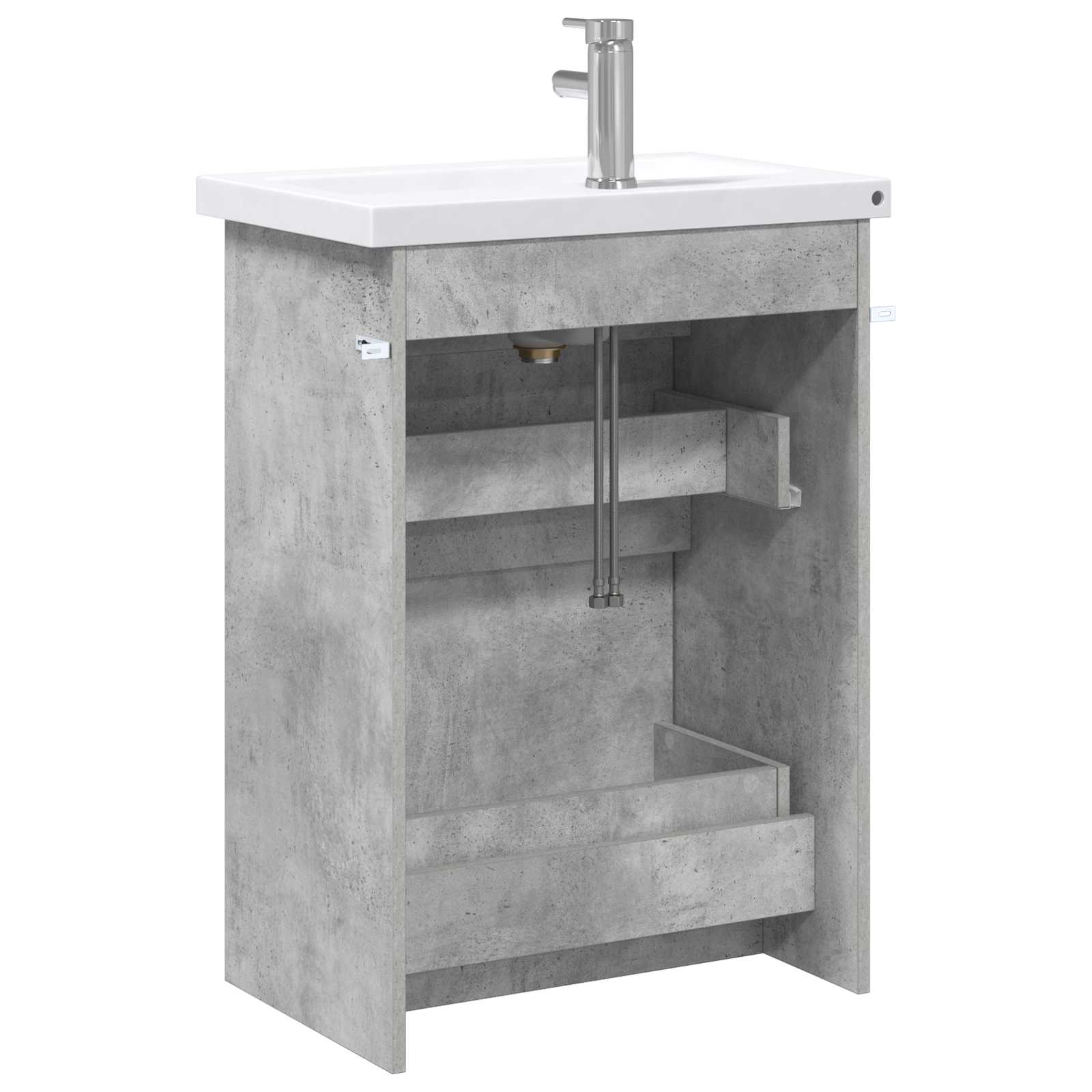 Badezimmermöbel-Set Betongrau 61 x 40 x 84,5 cm Holzwerkstoff