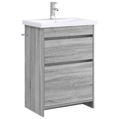 Badezimmermöbel-Set Grau Sonoma 61 x 40 x 84,5 cm Holzwerkstoff