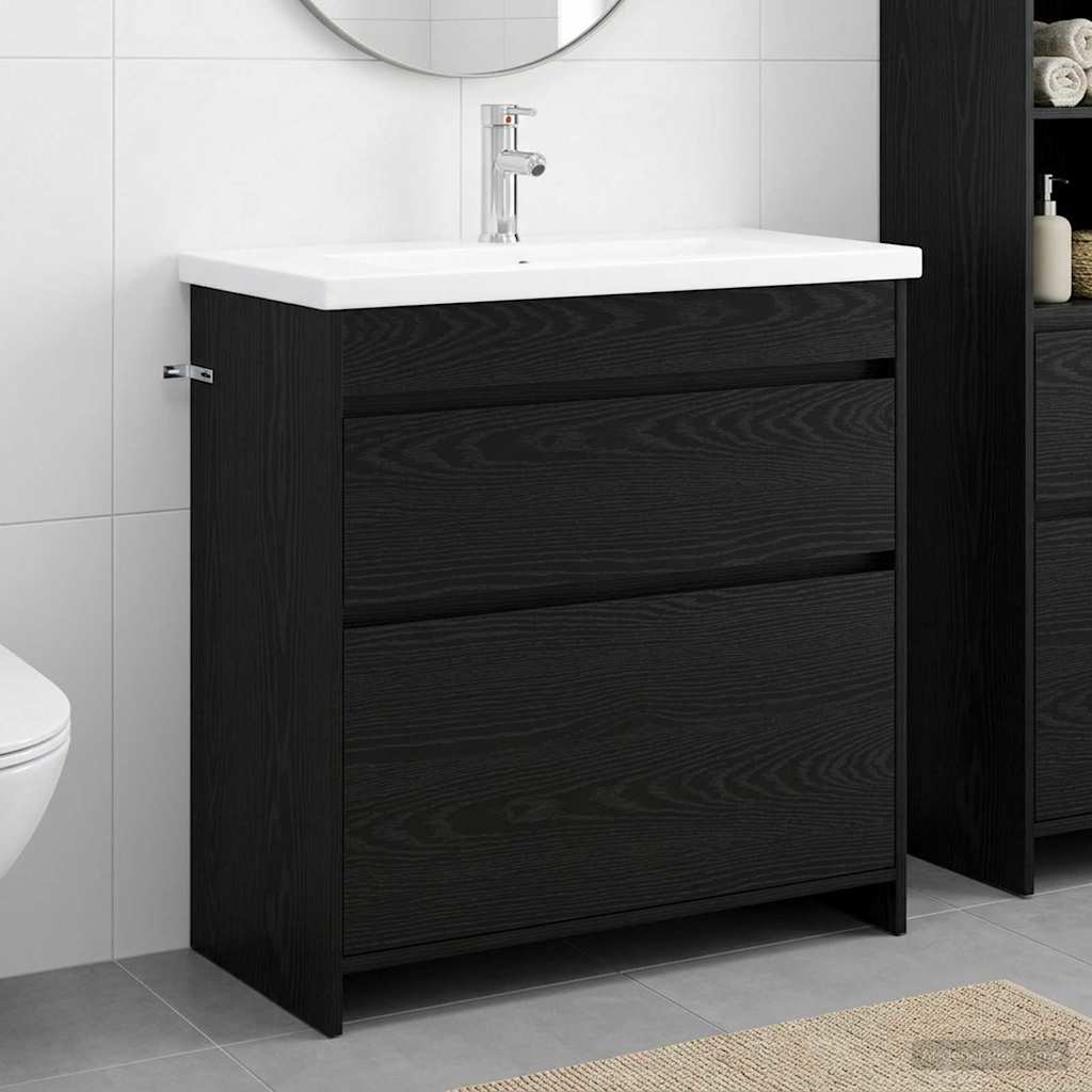 Badezimmermöbel-Set Schwarze Eiche 81 x 40 x 84,5 cm