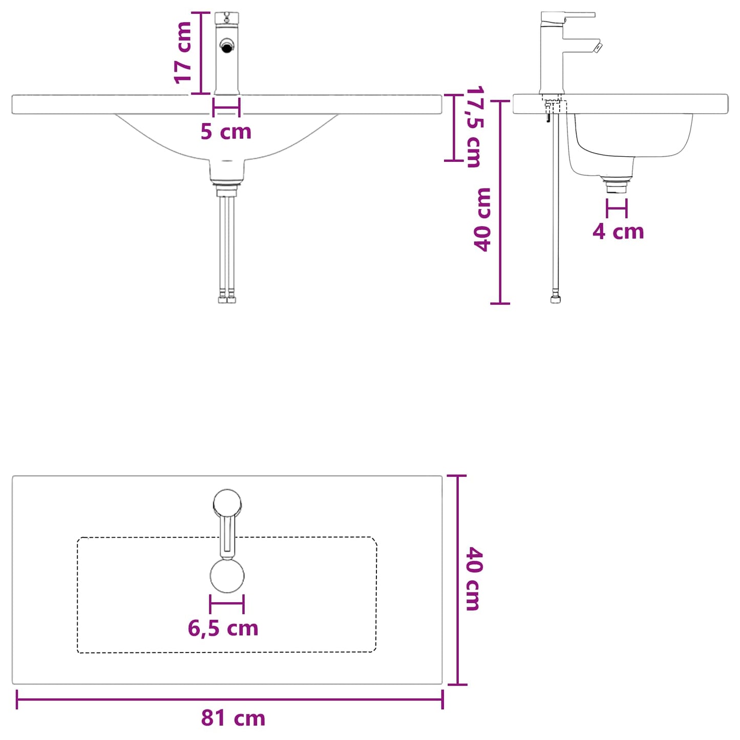 Badezimmermöbel-Set Sonoma-Eiche 81 x 40 x 84,5 cm