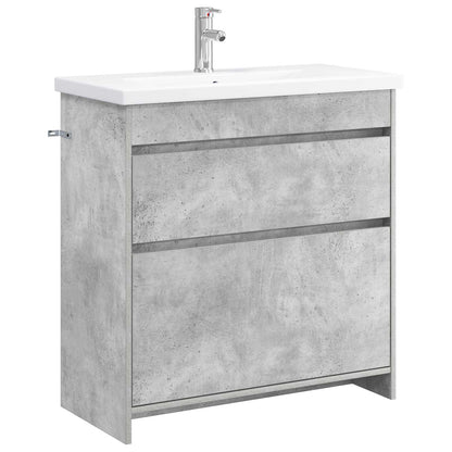Badezimmermöbel-Set Betongrau 81 x 40 x 84,5 cm Holzwerkstoff