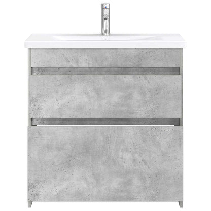 Badezimmermöbel-Set Betongrau 81 x 40 x 84,5 cm Holzwerkstoff