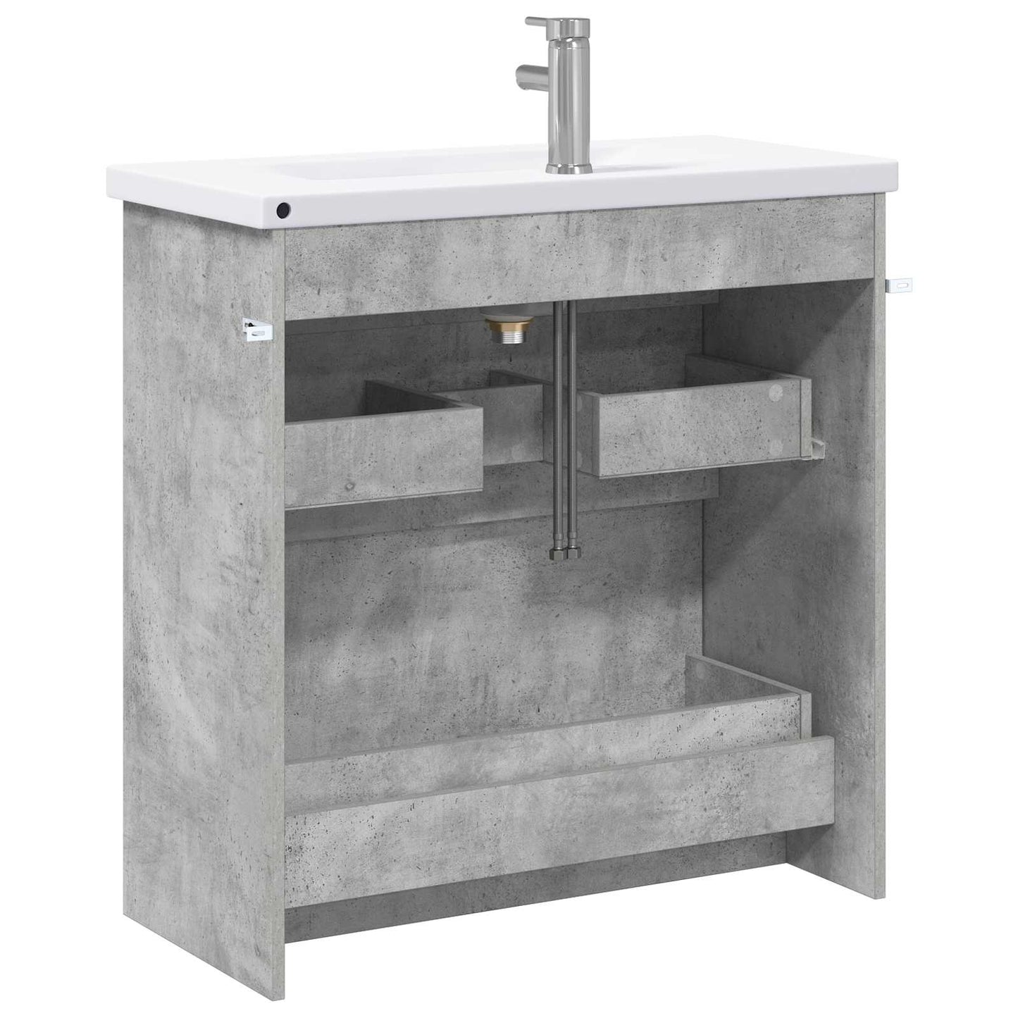 Badezimmermöbel-Set Betongrau 81 x 40 x 84,5 cm Holzwerkstoff