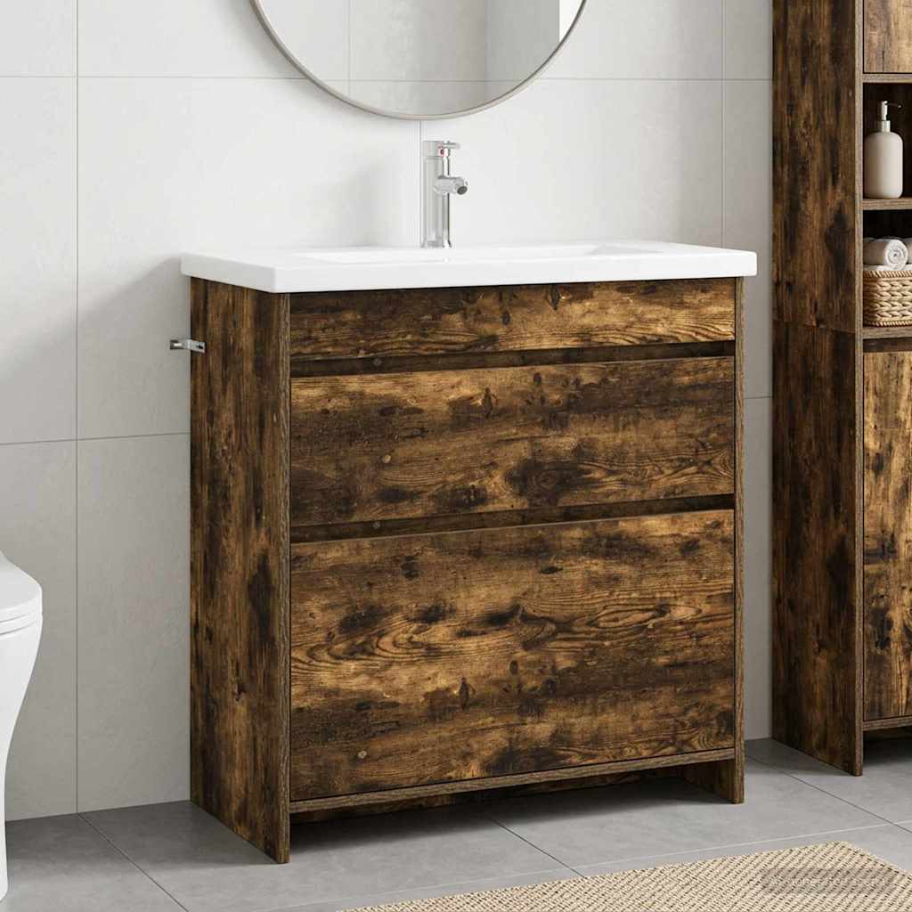 Badezimmermöbel-Set Geräucherte Eiche 81 x 40 x 84,5 cm