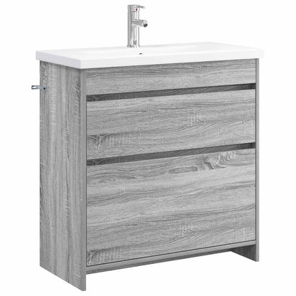 Badezimmermöbel-Set Grau Sonoma 81 x 40 x 84,5 cm Holzwerkstoff