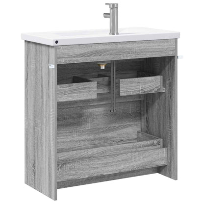 Badezimmermöbel-Set Grau Sonoma 81 x 40 x 84,5 cm Holzwerkstoff