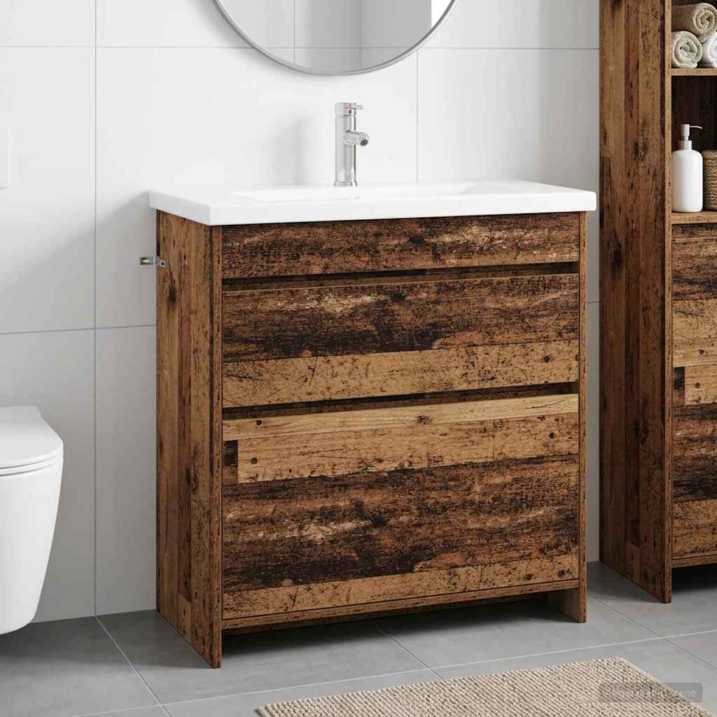 Badezimmermöbel-Set Altholz 81 x 40 x 84,5 cm Holzwerkstoff