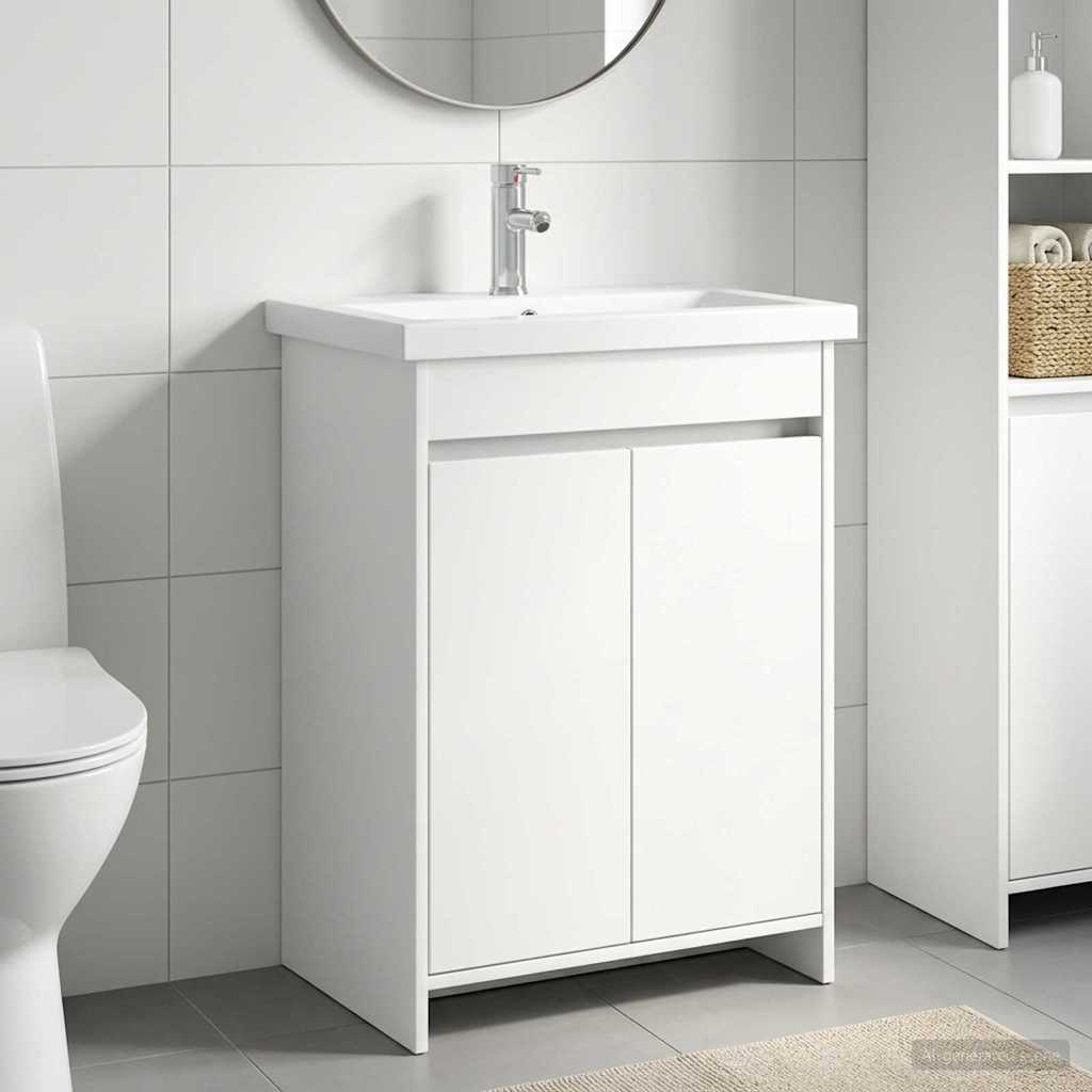 Badezimmermöbel-Set Weiß 61 x 40 x 84,5 cm Holzwerkstoff