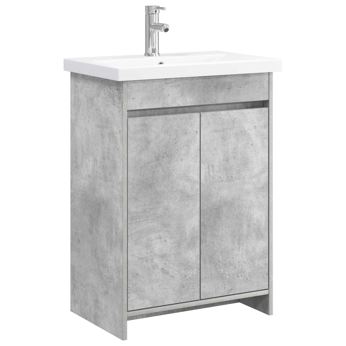 Badezimmermöbel-Set Betongrau 61 x 40 x 84,5 cm Holzwerkstoff