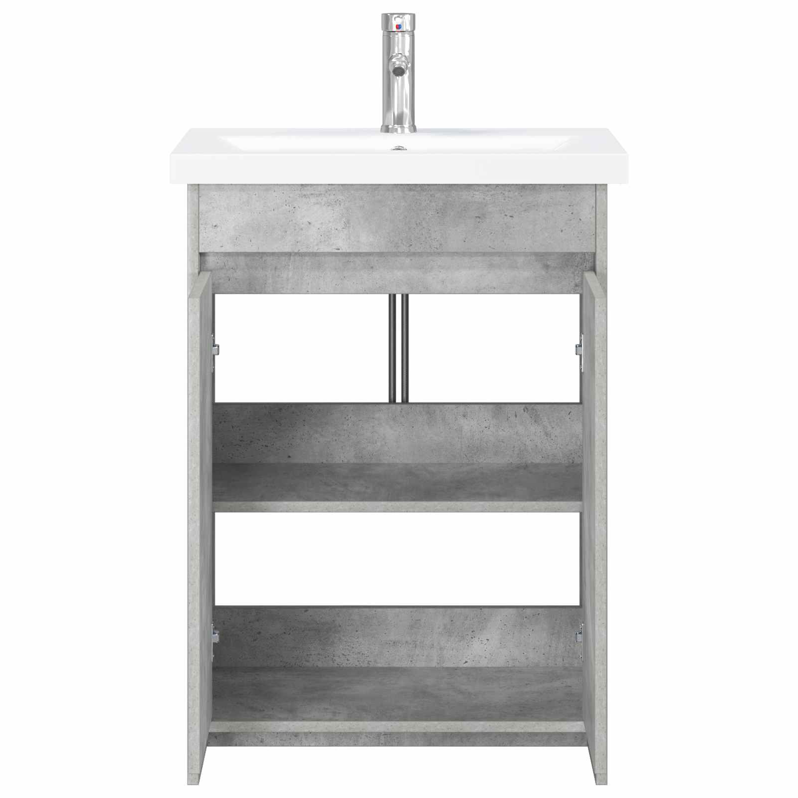 Badezimmermöbel-Set Betongrau 61 x 40 x 84,5 cm Holzwerkstoff