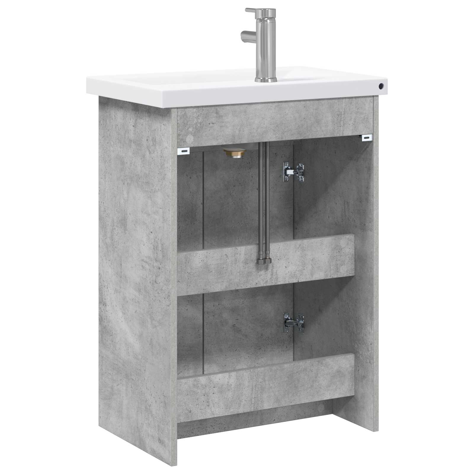 Badezimmermöbel-Set Betongrau 61 x 40 x 84,5 cm Holzwerkstoff