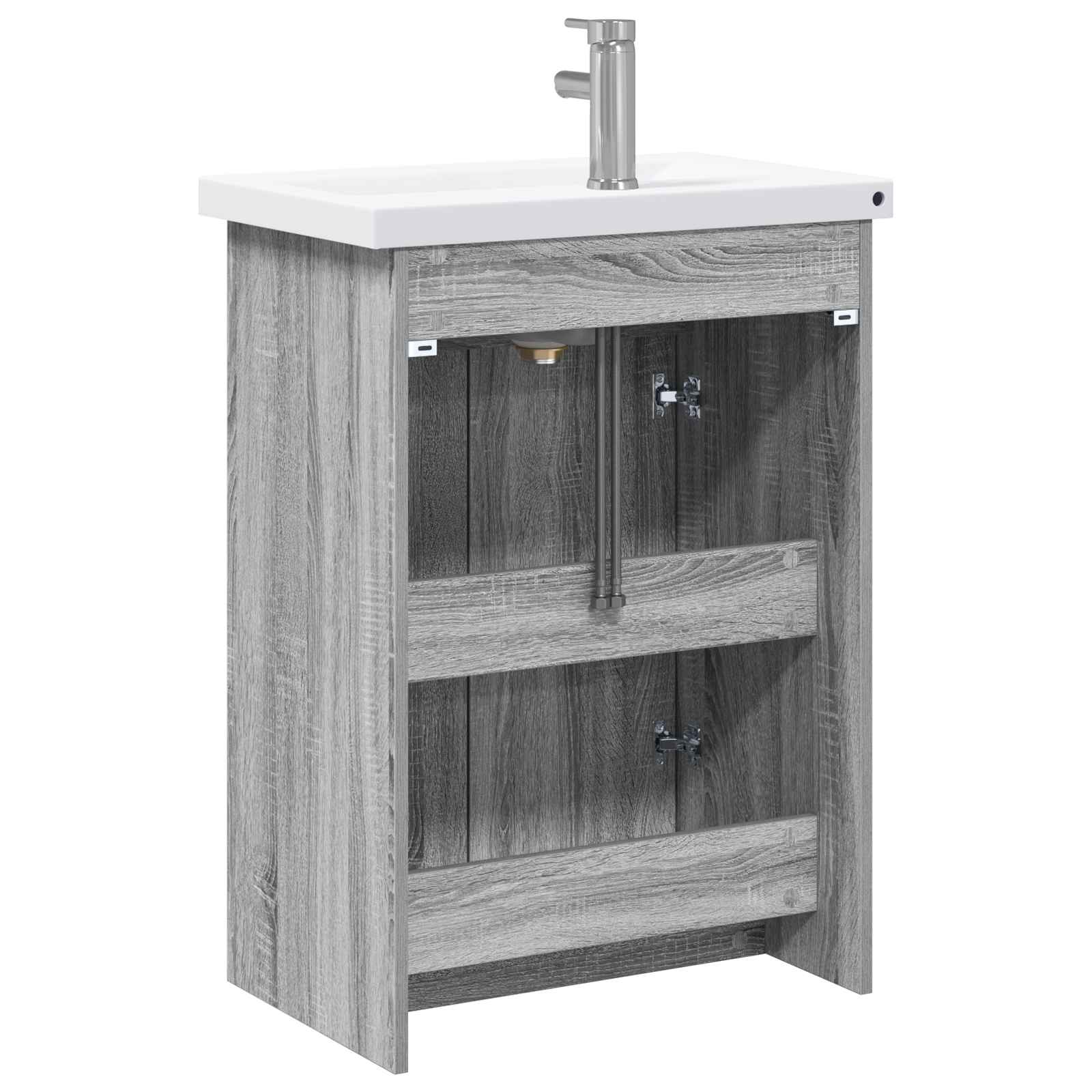 Badezimmermöbel-Set Grau Sonoma 61 x 40 x 84,5 cm Holzwerkstoff
