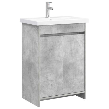 Badezimmermöbel-Set Betongrau 81 x 40 x 84,5 cm Holzwerkstoff