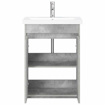 Badezimmermöbel-Set Betongrau 81 x 40 x 84,5 cm Holzwerkstoff