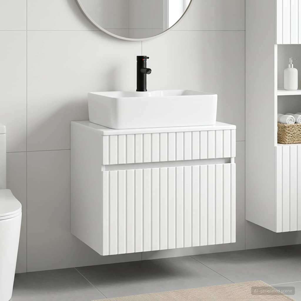 Badezimmermöbel-Set Weiß Holzwerkstoff