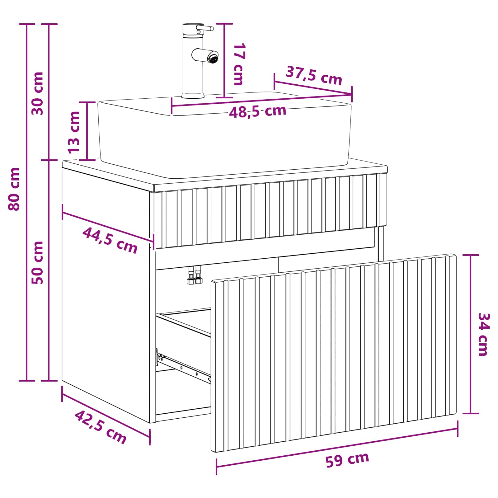 Badezimmermöbel-Set Weiß Holzwerkstoff