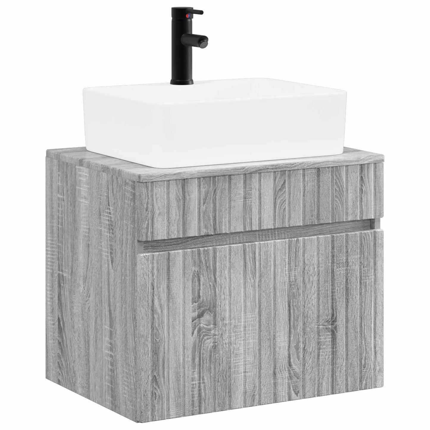 Badezimmermöbel-Set Grau Sonoma Holzwerkstoff