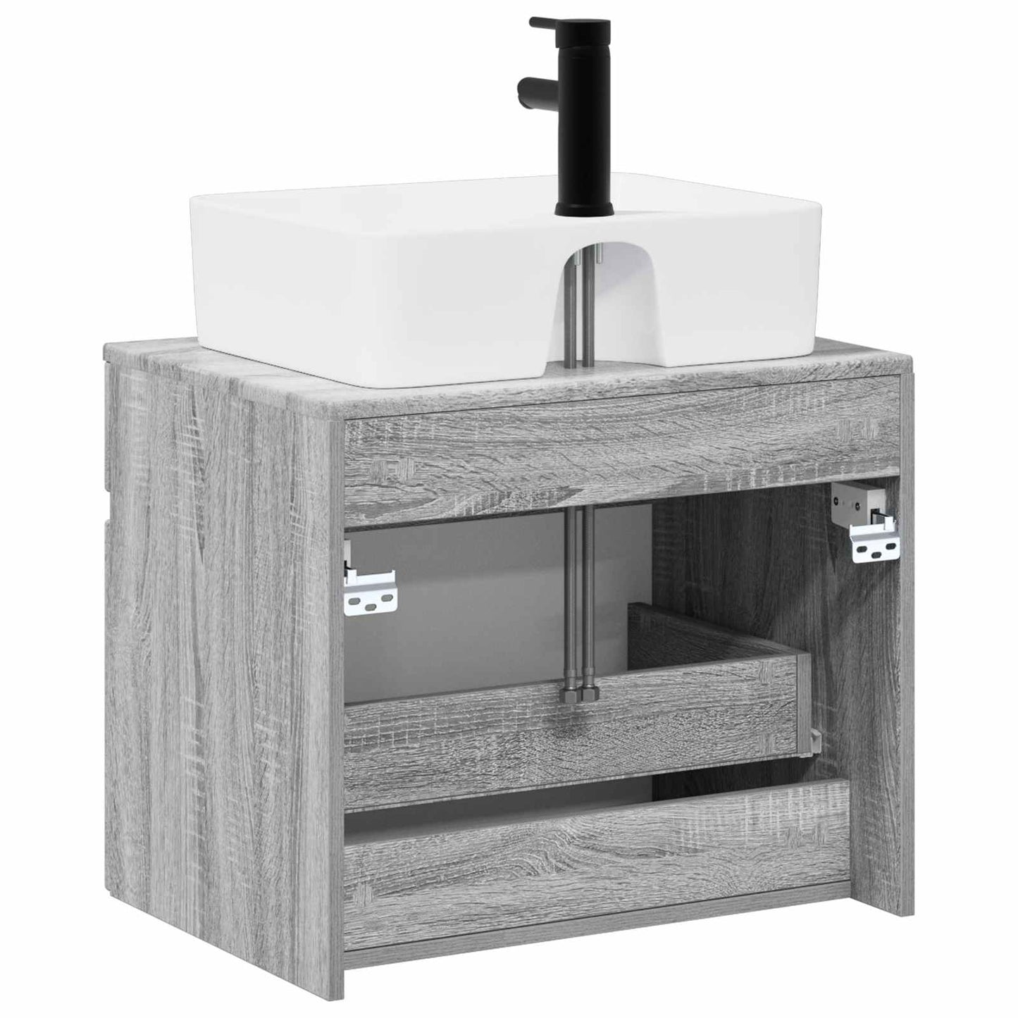 Badezimmermöbel-Set Grau Sonoma Holzwerkstoff