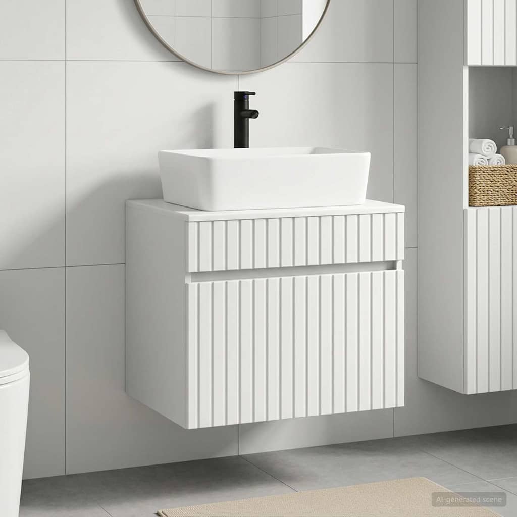 Badezimmermöbel-Set Weiß Holzwerkstoff