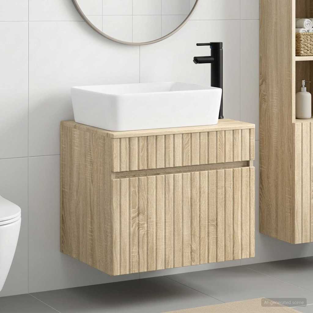 Badezimmermöbel-Set Sonoma-Eiche Holzwerkstoff