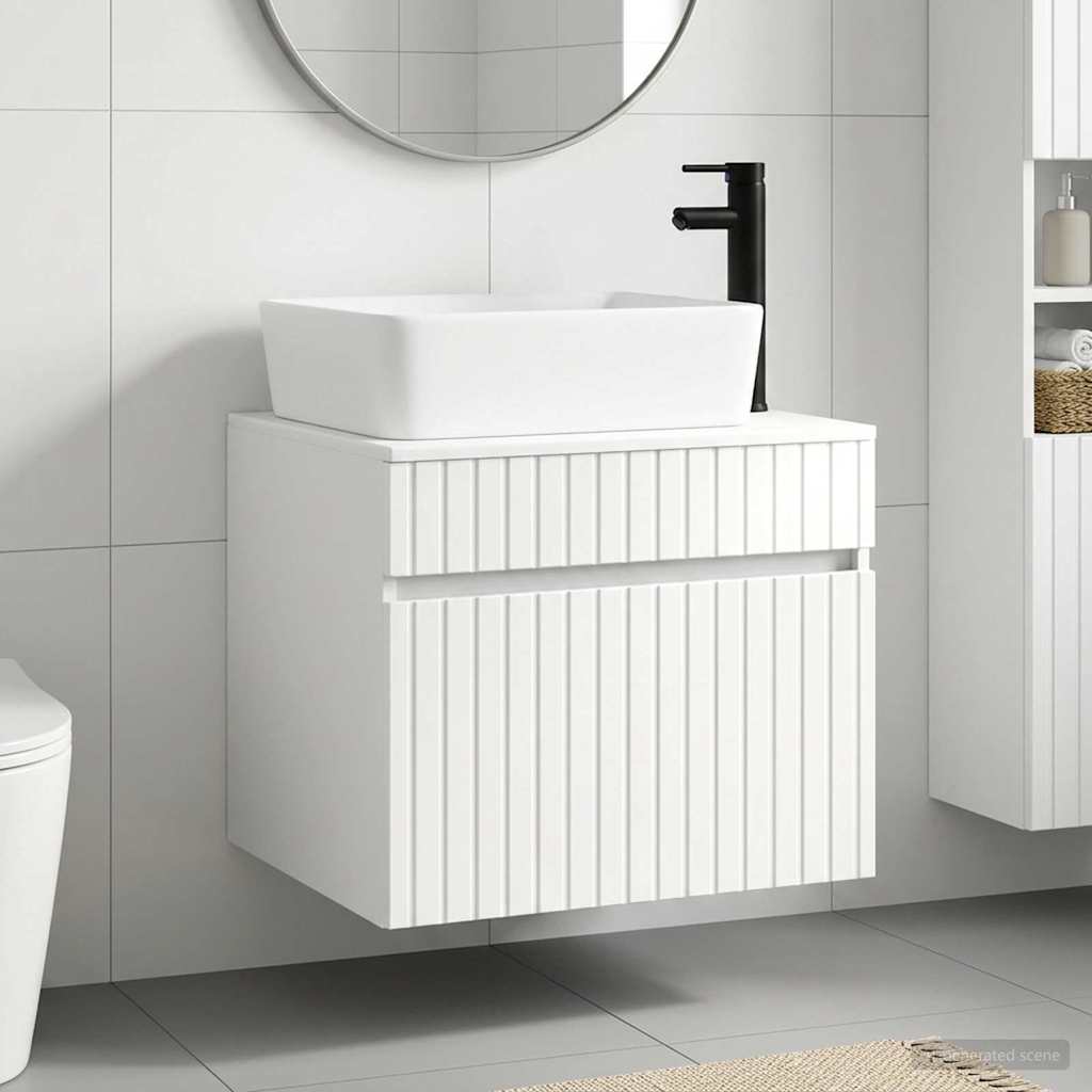 Badezimmermöbel-Set Hochglanz Weiß Holzwerkstoff