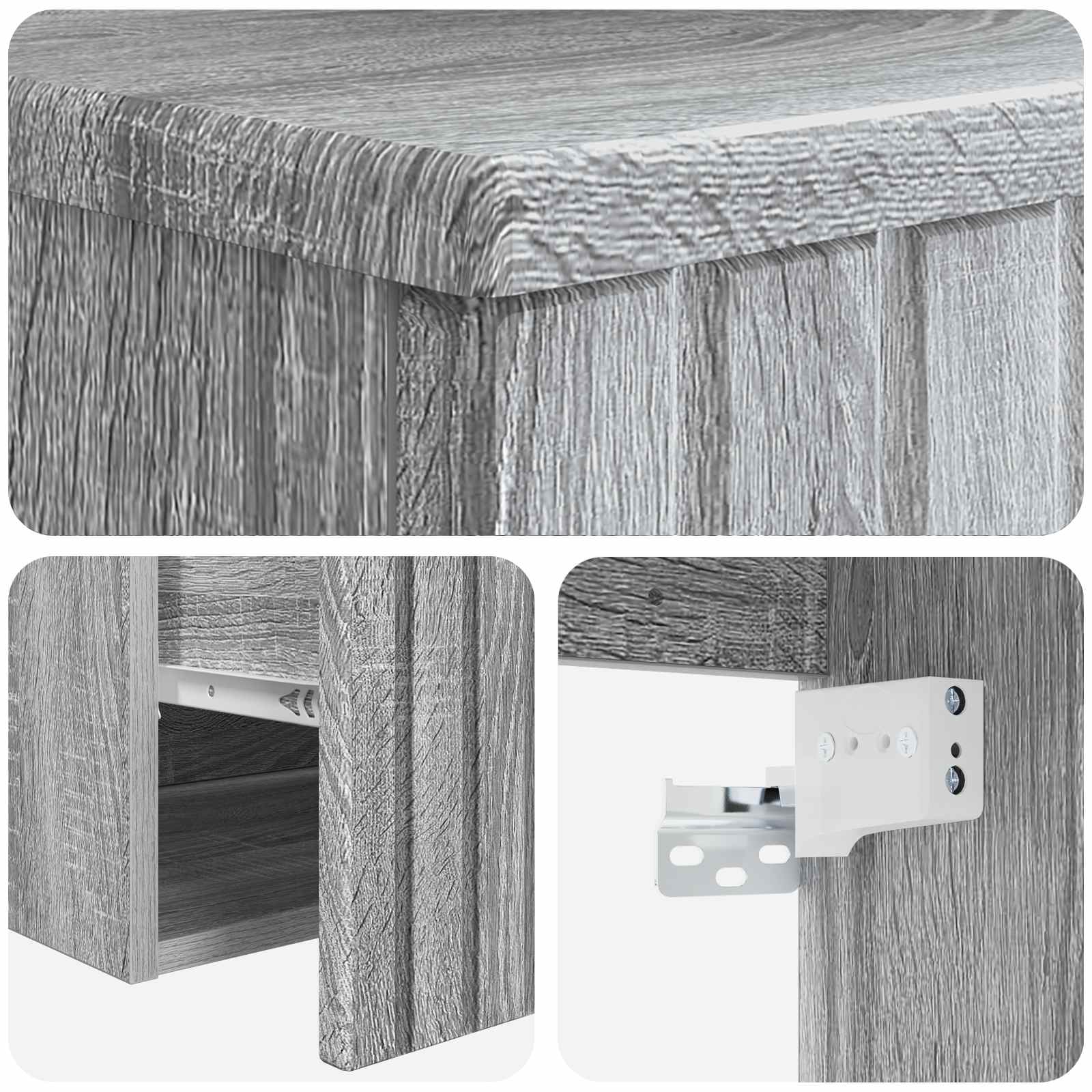 Badezimmermöbel-Set Grau Sonoma Holzwerkstoff