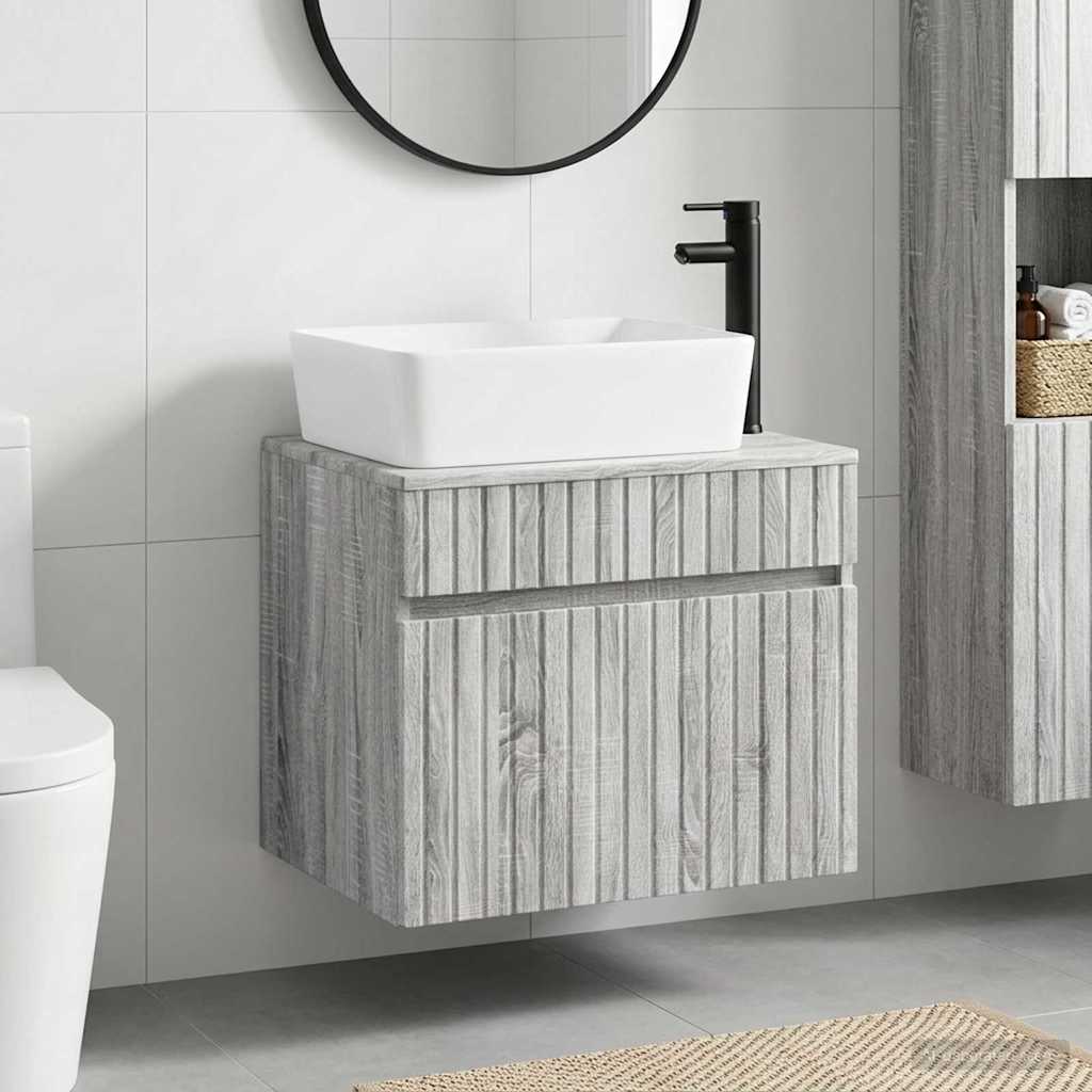 Badezimmermöbel-Set Grau Sonoma Holzwerkstoff