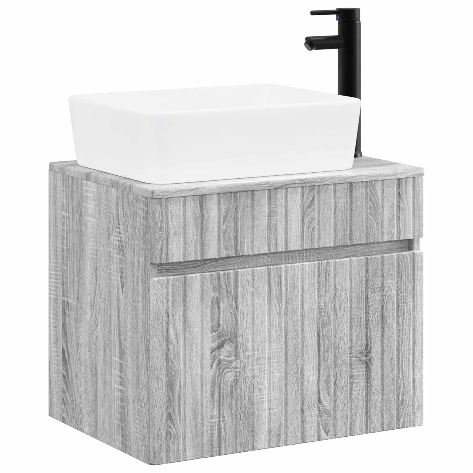 Badezimmermöbel-Set Grau Sonoma Holzwerkstoff