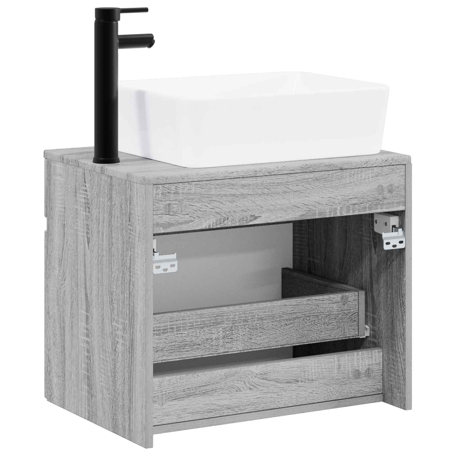 Badezimmermöbel-Set Grau Sonoma Holzwerkstoff