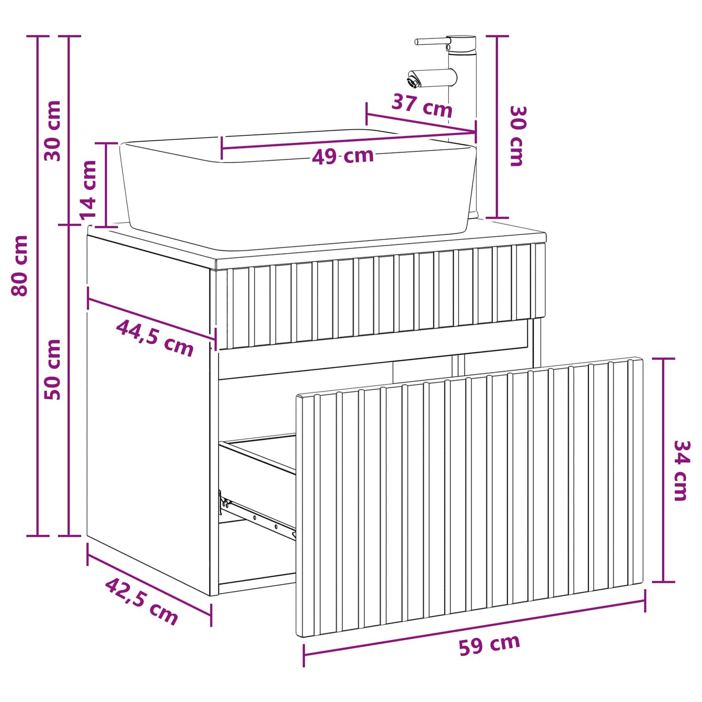 Badezimmermöbel-Set Artisan-Eiche Holzwerkstoff