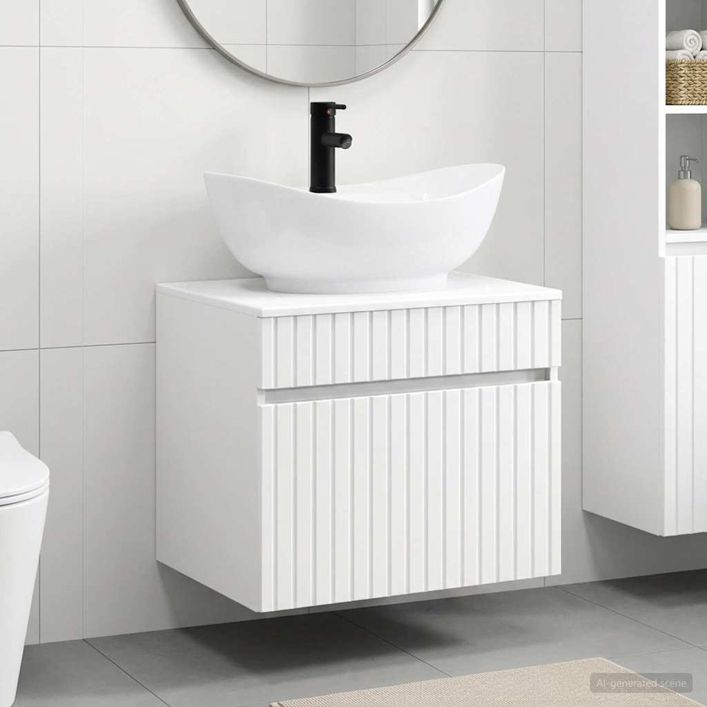Badezimmermöbel-Set Weiß Holzwerkstoff