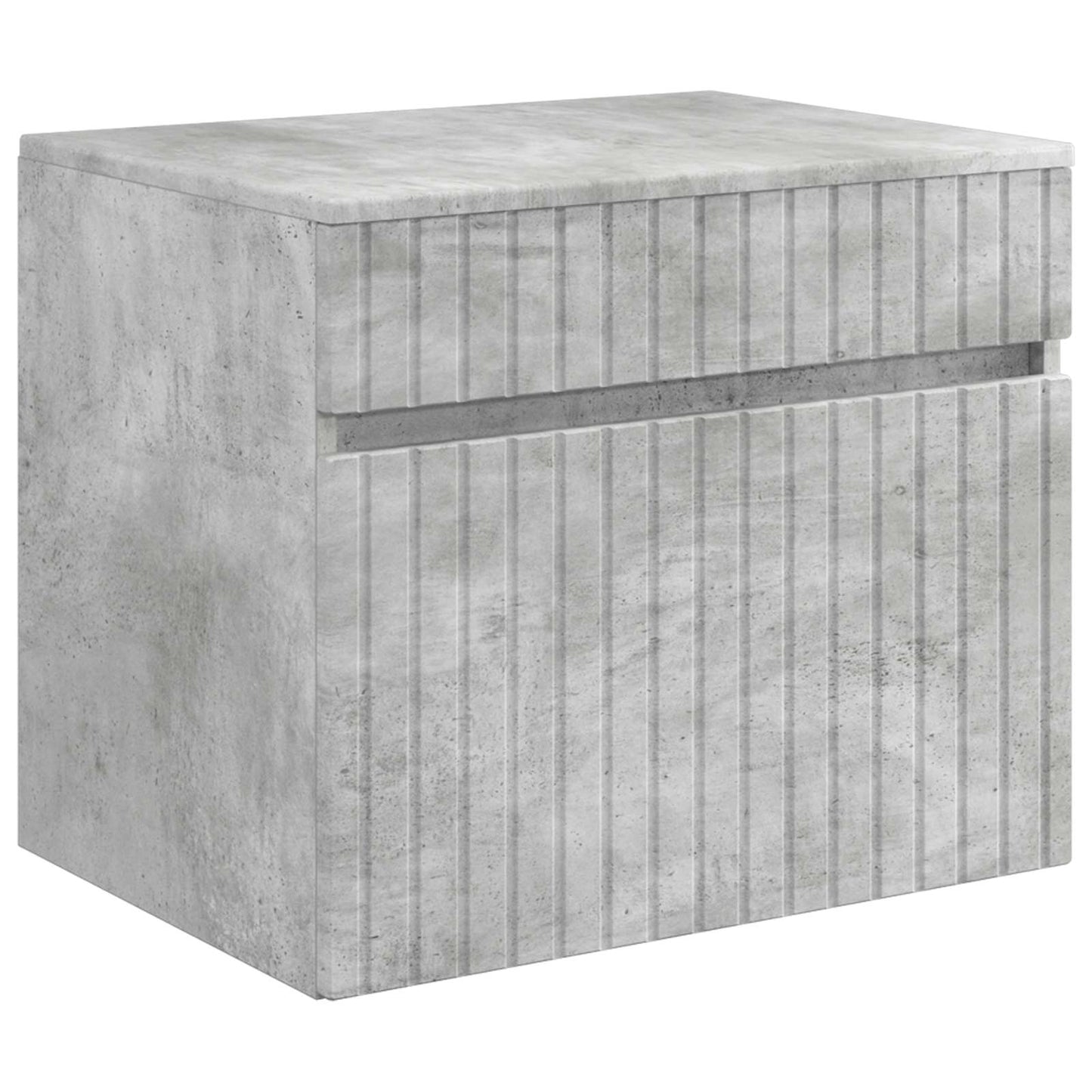 Badezimmermöbel-Set Betongrau Holzwerkstoff