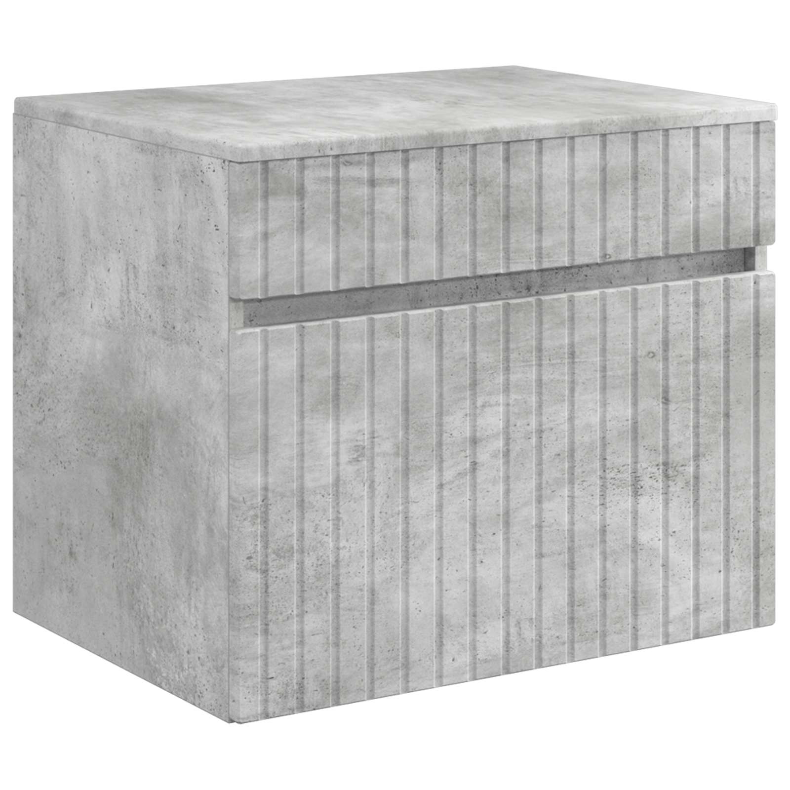 Badezimmermöbel-Set Betongrau Holzwerkstoff