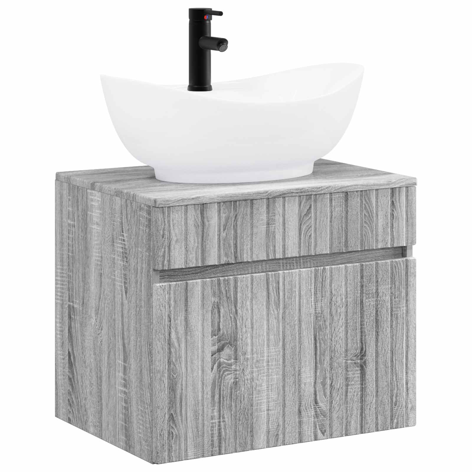 Badezimmermöbel-Set Grau Sonoma Holzwerkstoff