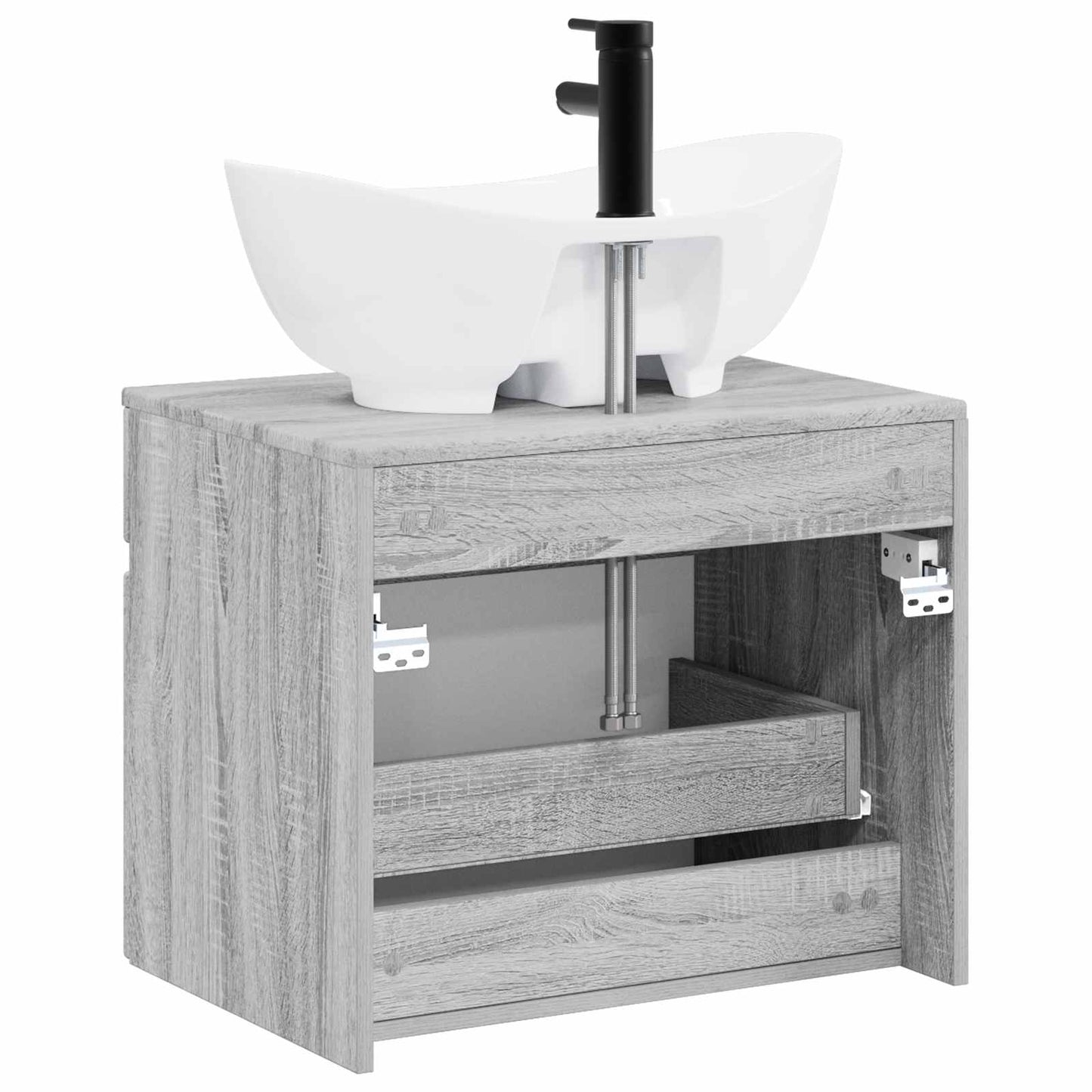Badezimmermöbel-Set Grau Sonoma Holzwerkstoff