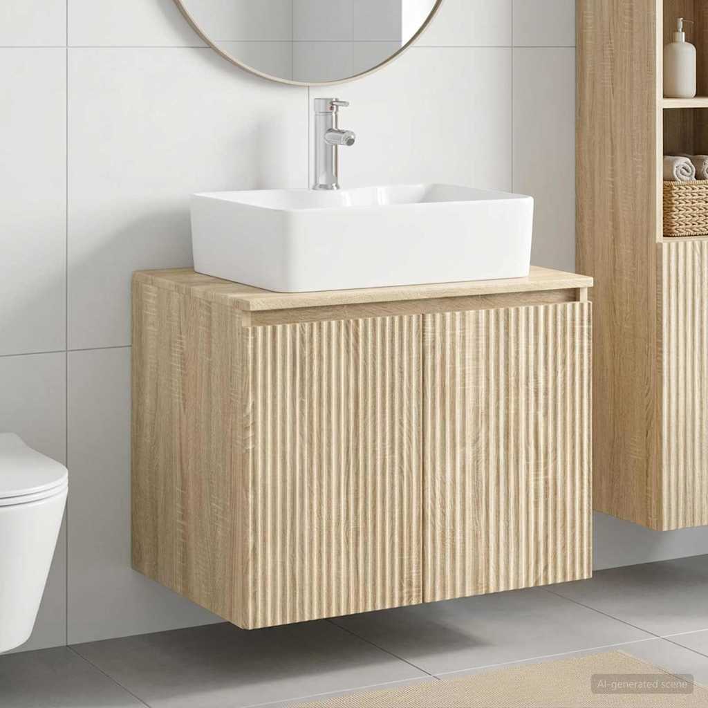 Badezimmermöbel-Set Sonoma-Eiche Holzwerkstoff