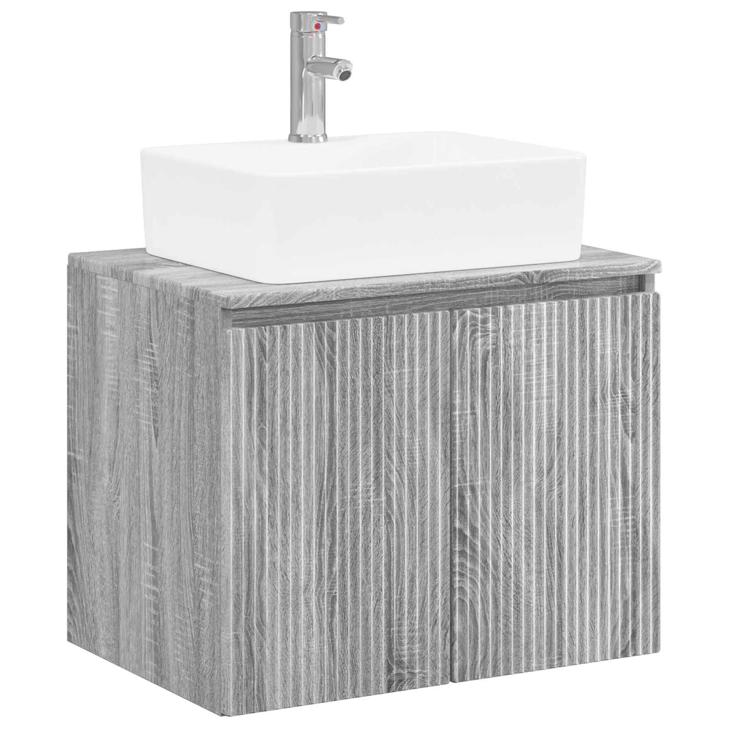 Badezimmermöbel-Set Grau Sonoma Holzwerkstoff