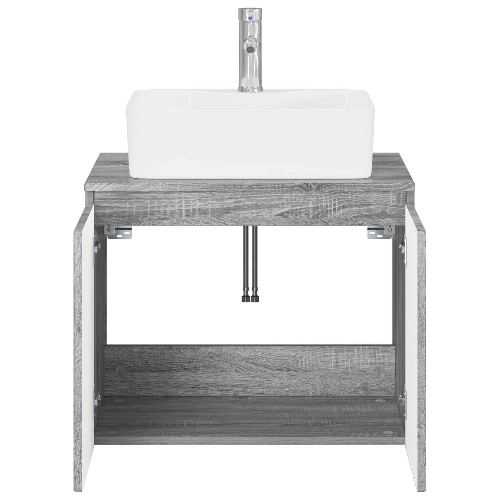 Badezimmermöbel-Set Grau Sonoma Holzwerkstoff