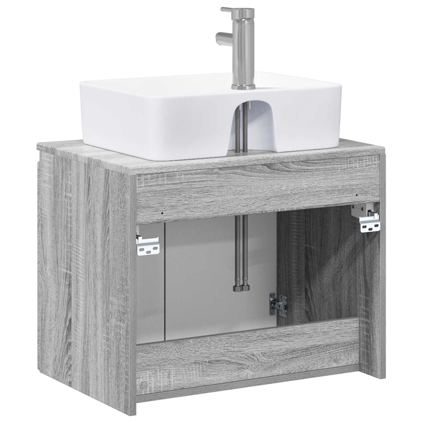 Badezimmermöbel-Set Grau Sonoma Holzwerkstoff