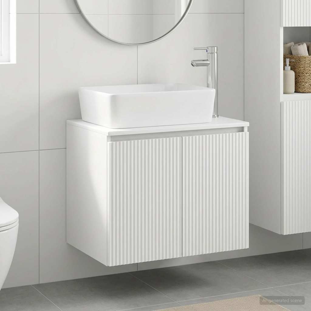 Badezimmermöbel-Set Weiß Holzwerkstoff