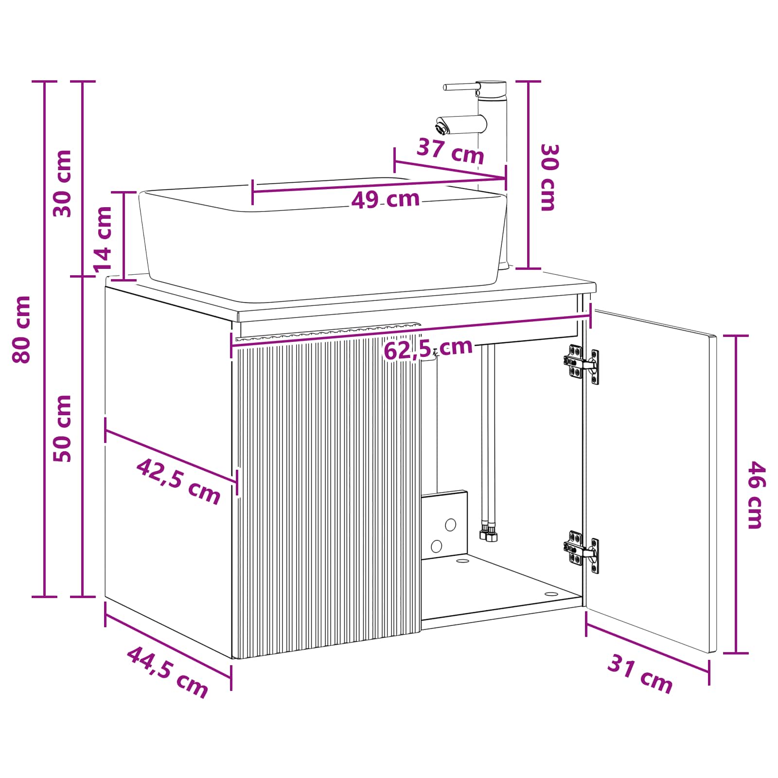 Badezimmermöbel-Set Weiß Holzwerkstoff