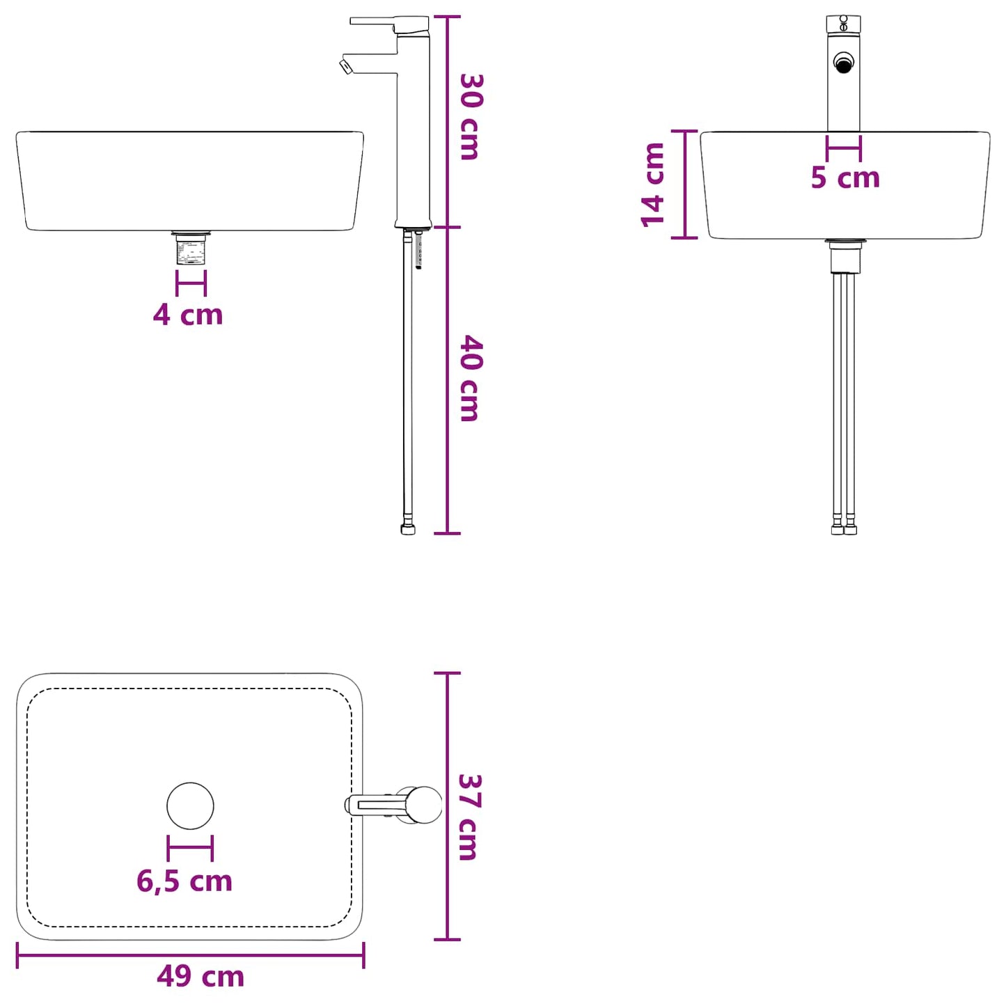 Badezimmermöbel-Set Weiß Holzwerkstoff