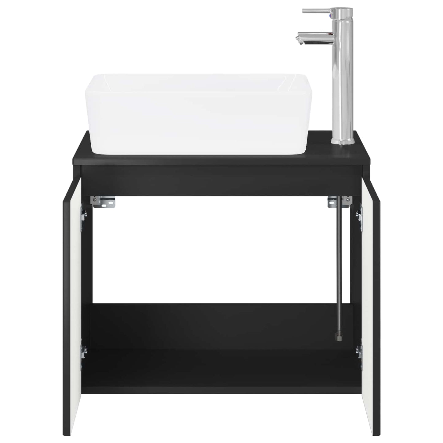 Badezimmermöbel-Set Schwarz Holzwerkstoff