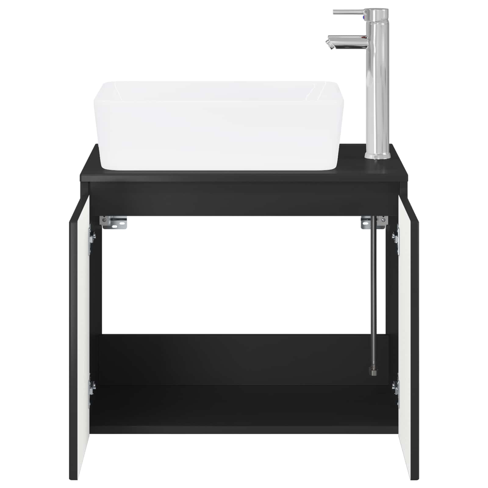 Badezimmermöbel-Set Schwarz Holzwerkstoff