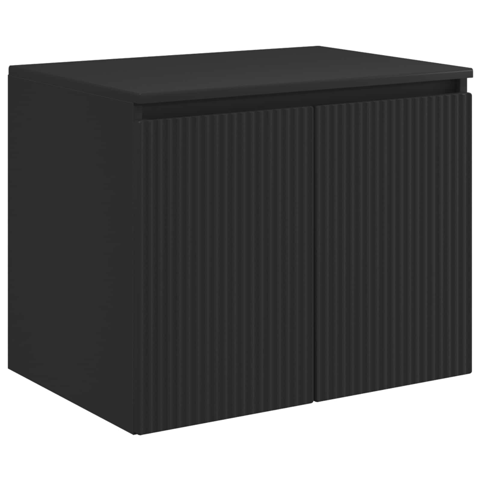 Badezimmermöbel-Set Schwarz Holzwerkstoff