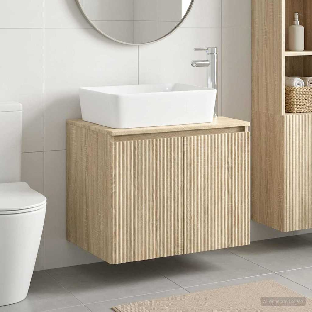 Badezimmermöbel-Set Sonoma-Eiche Holzwerkstoff