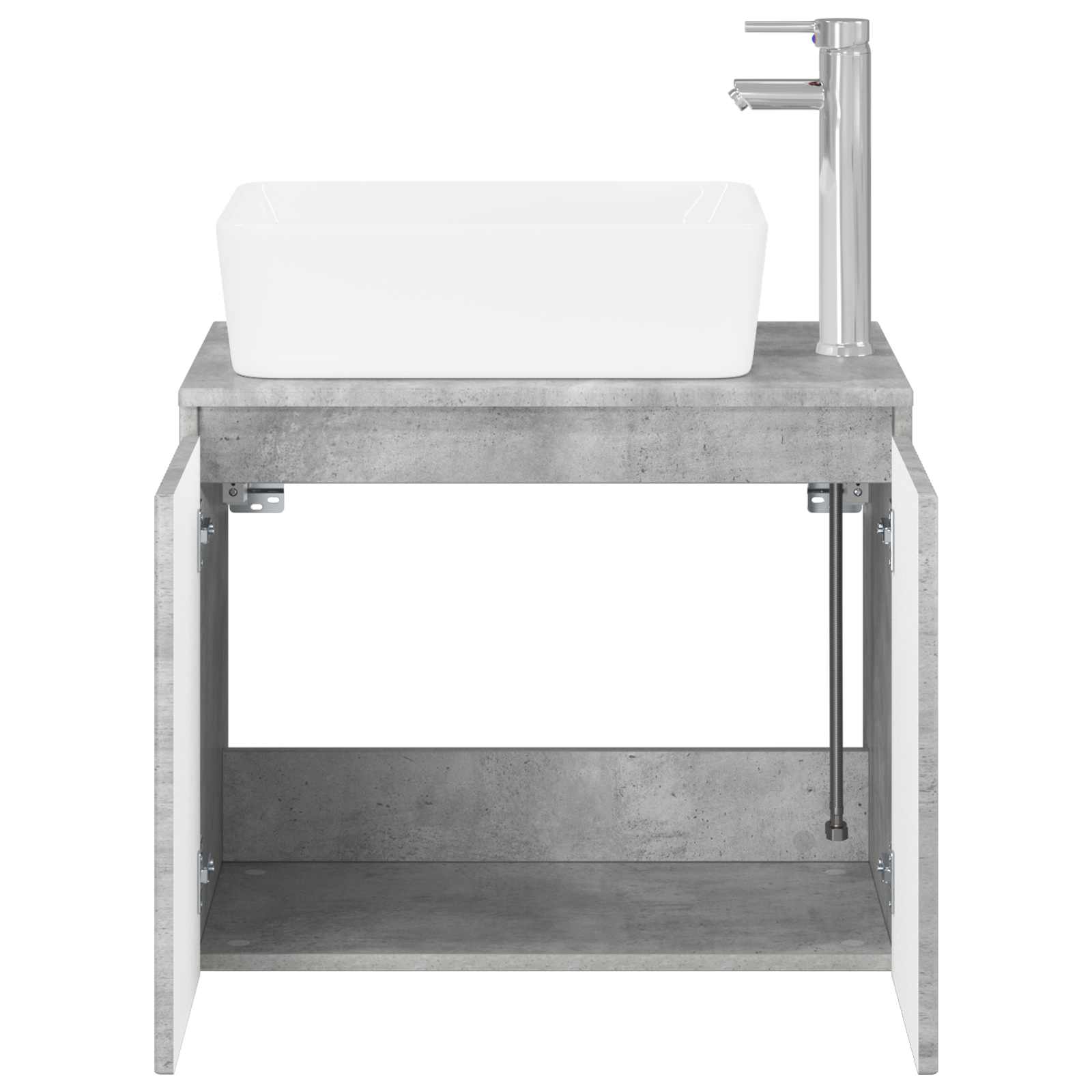 Badezimmermöbel-Set Betongrau Holzwerkstoff