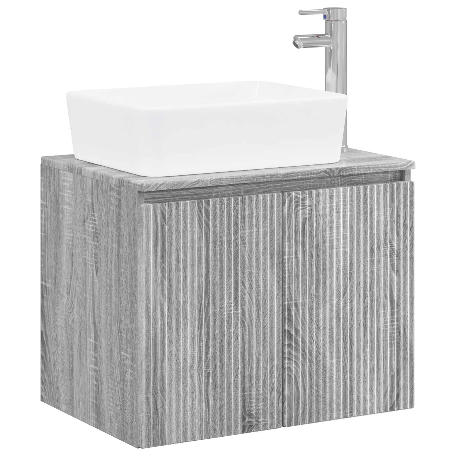 Badezimmermöbel-Set Grau Sonoma Holzwerkstoff