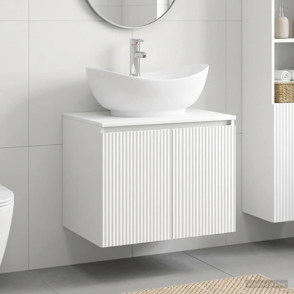 Badezimmermöbel-Set Weiß Holzwerkstoff