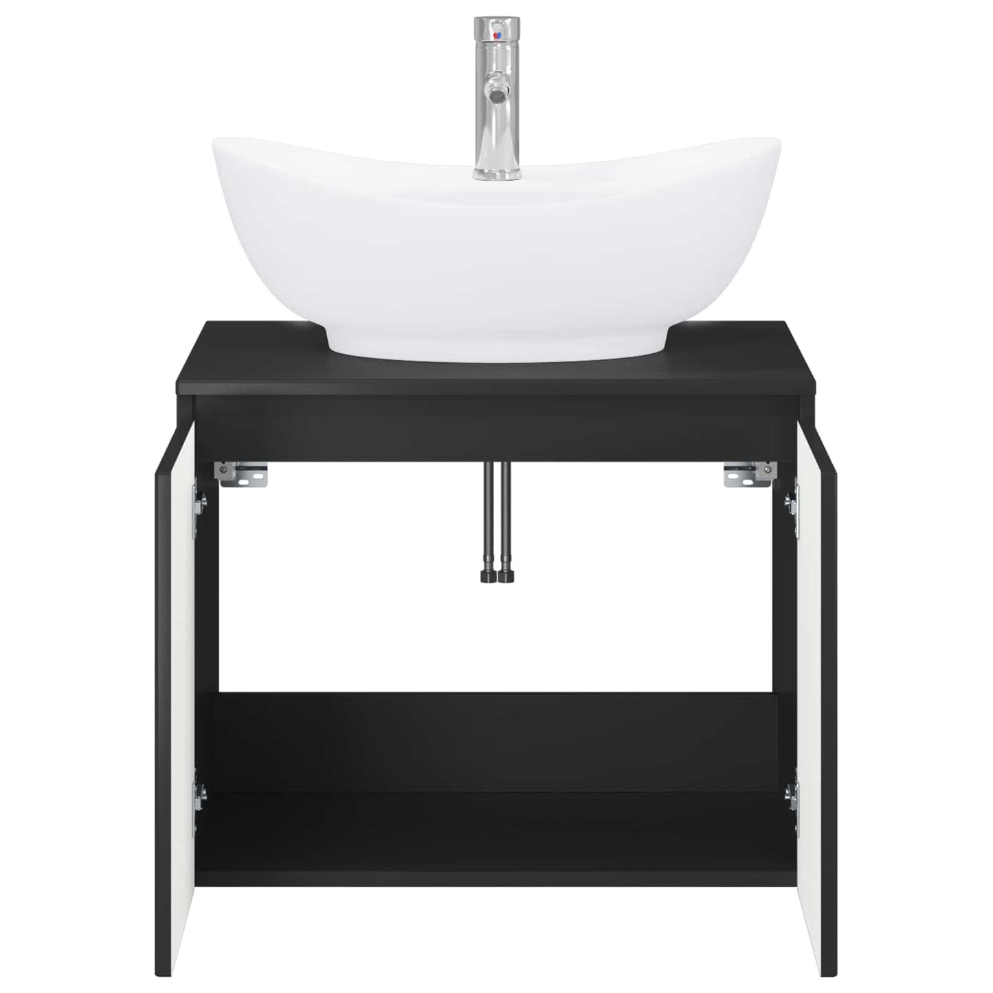 Badezimmermöbel-Set Schwarz Holzwerkstoff